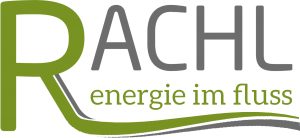 Hier wird das Logo von Helmut Rachl, "Energie im Fluss" gezeigt